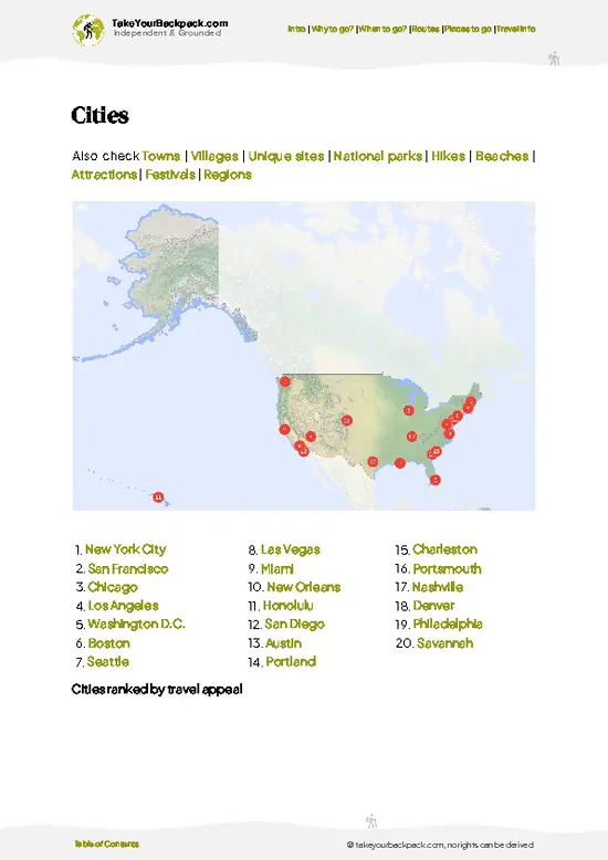 example page 6 from our offline Travel Guide for United States